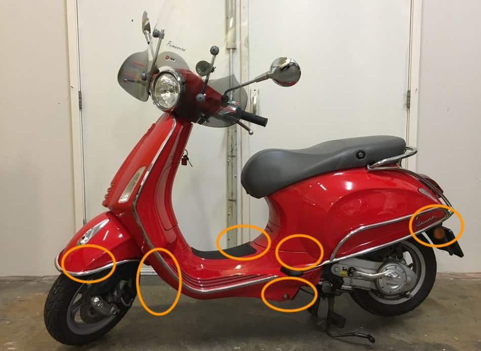 these areas are important to check on a Vespa when buying one