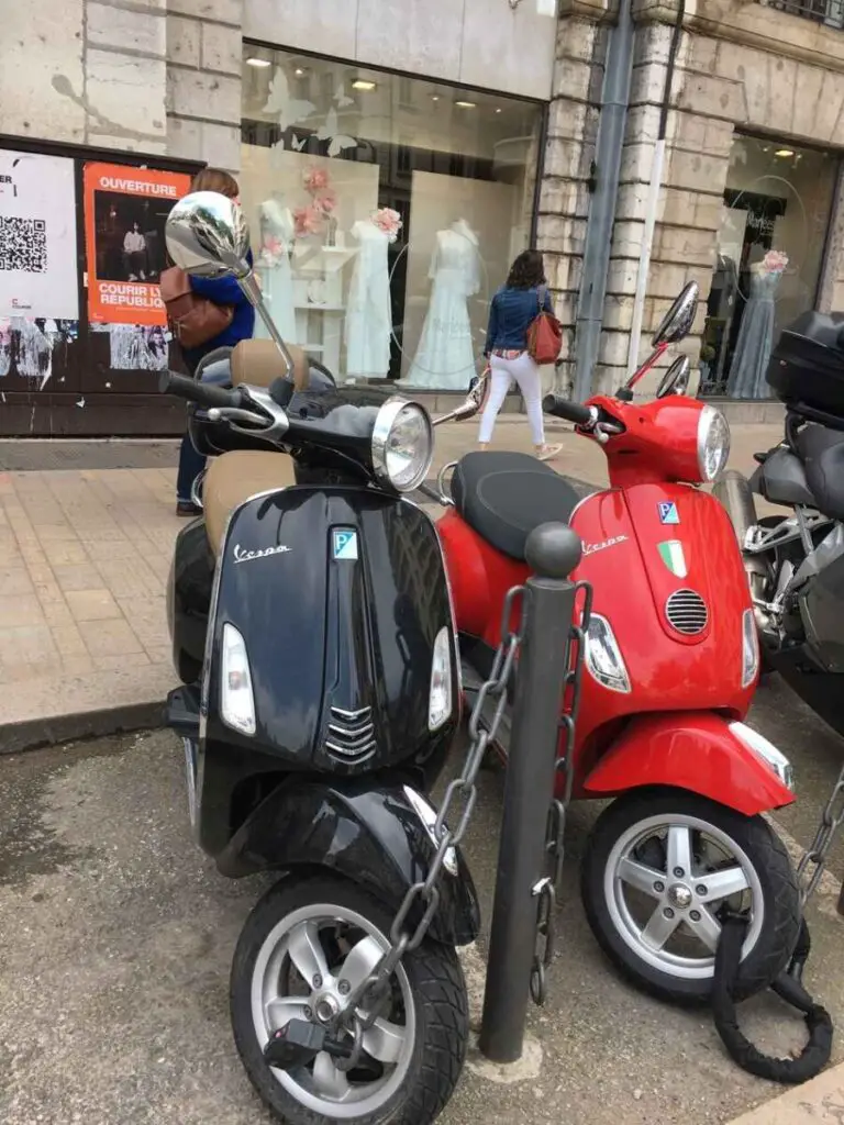 driving a vespa in a city such as lyon is time efficient