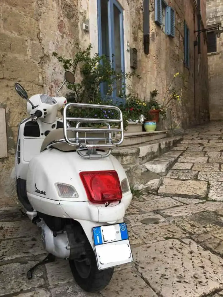 the vespa can handle the uneven Italian streets easily