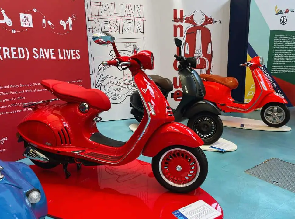 the special vespa editions, red and armani